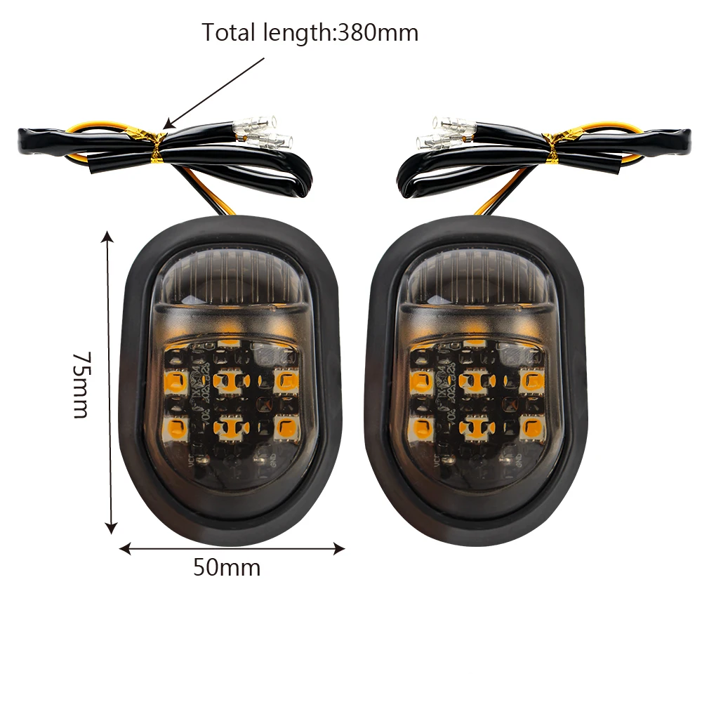 12V Motorcycle Turn Signals A Pair 9 LED Motorbike Indicators Blinker Yellow Lighting Flasher Piranha Turn Signal Light