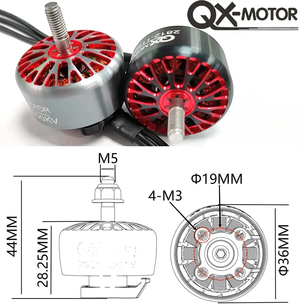 มอเตอร์ไร้แปรงถ่าน3-6S 1150KV 2812 900KV สำหรับโดรน RC FPV เฟรม XL8 XL9นิ้ว