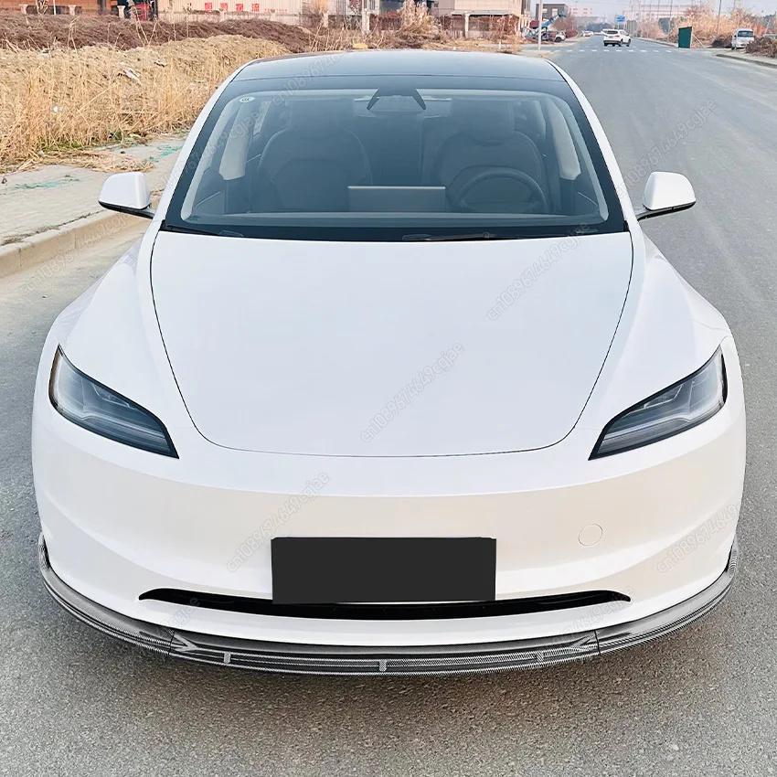 

Спойлер-диффузор (сплиттер) на передний бампер из АБС-пластика, глянцевый черный / под карбон, для Tesla Model 3 Highland 2024-2025, тюнинг кузова
