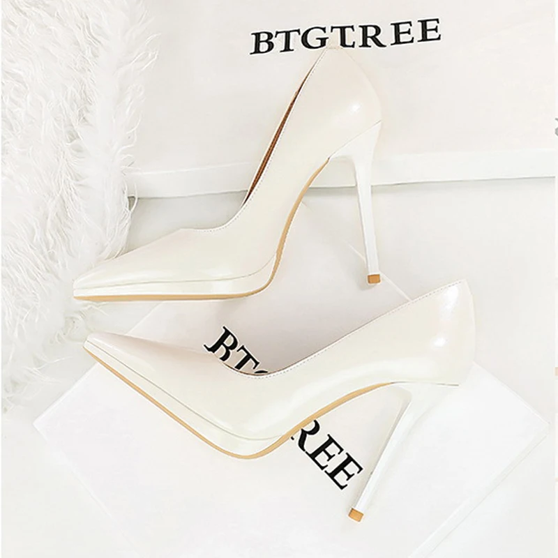 BIGTREE Spring Fashion Silver Gold Pointed Toe Woman Pumps Platform Thin Heels Party Ladies Shoes Zapatillas De Mujer
