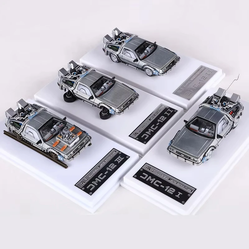 

Mini1:64 Back To The Future Time Machine DMC-12 Diecast Alloy Model Car Metal Toy Car For Kid Toy Gift Collection