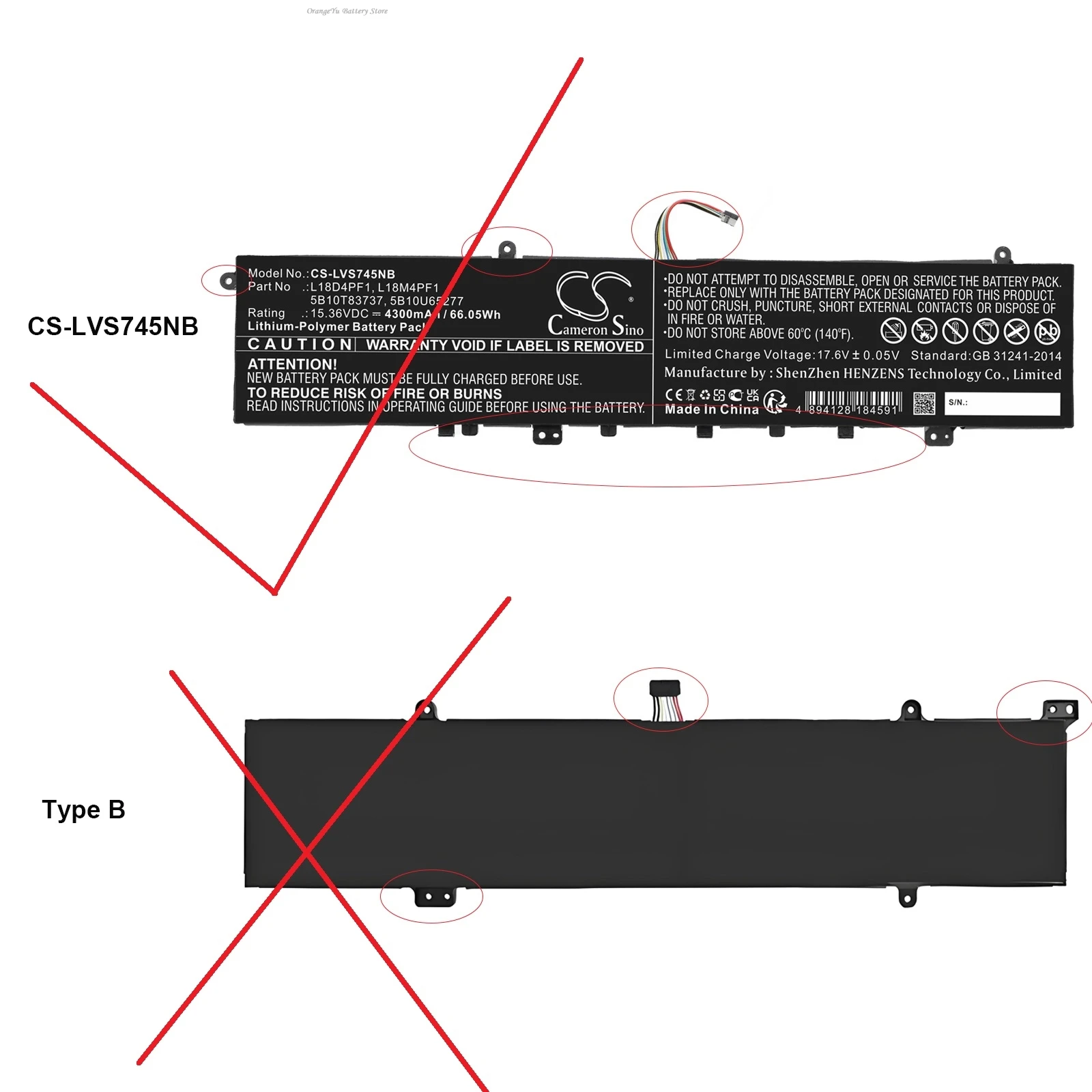 Replacement 15.36V 4300mAh Laptop Battery L18D4PF1 L18M4PF1 for Lenovo Yoga S740-15IRH C940-15IRH