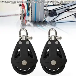 Stainless Steel Pulleys For Rope 2pcs Pulley Block Rope Runner Heavy Duty Lifting Stainless Steel Swivel Single Bearing Block