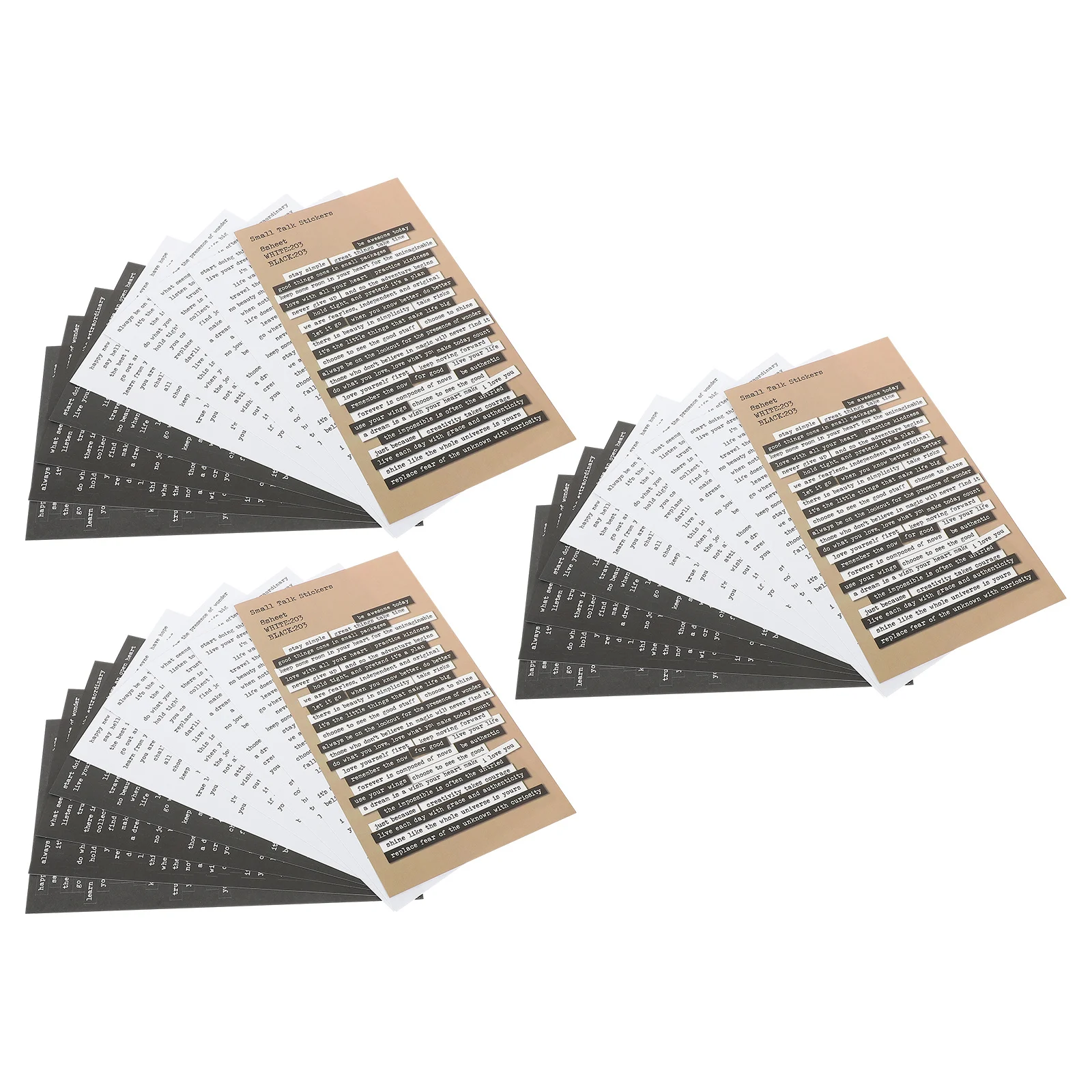 

3pcs Inspirational Paper Stickers Pack Creative Diary Decor Adhesive Decals For Scrapbooking Diy Projects English Sayings
