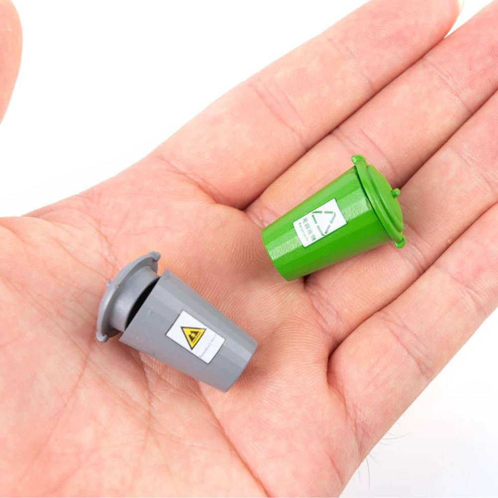 

5pcs/Lot Dollhouse Miniature Mini Garbage Trash Can Rubbish Bin Toy HO Scale Model Figure Model Train Landscape DIY Accessories
