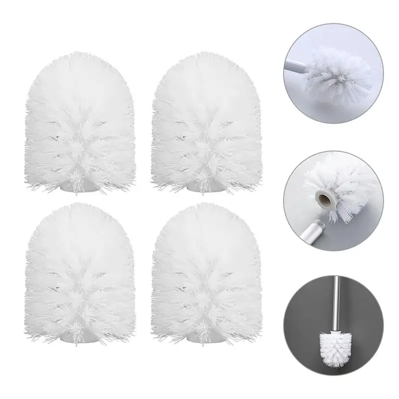 4Pcs Replacement For Bathroom Cleaning Toilet Brush White Head Hold Bathroom Tool Universal Toilet Brush Head Holder