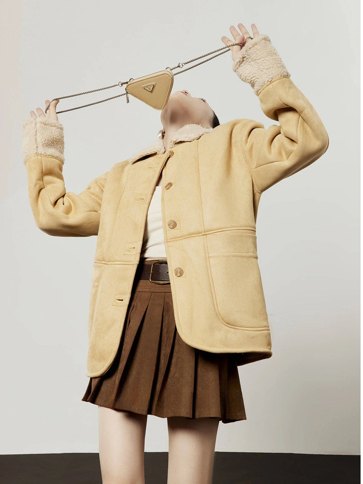 

Yellow Woolen Suit Jaet Women's Commuter Sle Patchwork Collar Spring New Arrival Long Sve Regular Fit Single Button