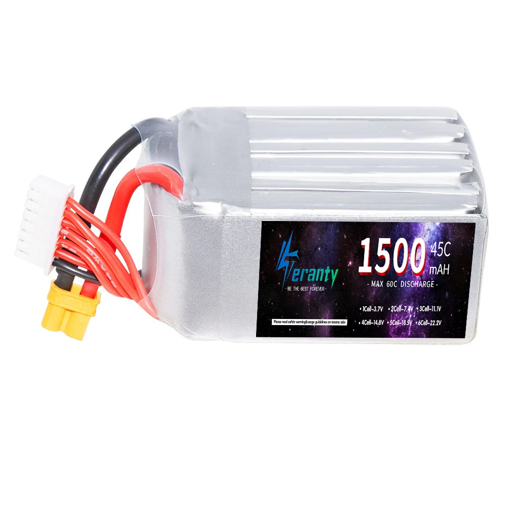 TERANTY 1500MAH 6S بطارية 45C 22.2V يبو بطارية ل RC سيارة الطائرة بدون طيار كوادكوبتر قارب T XT60 التوصيل