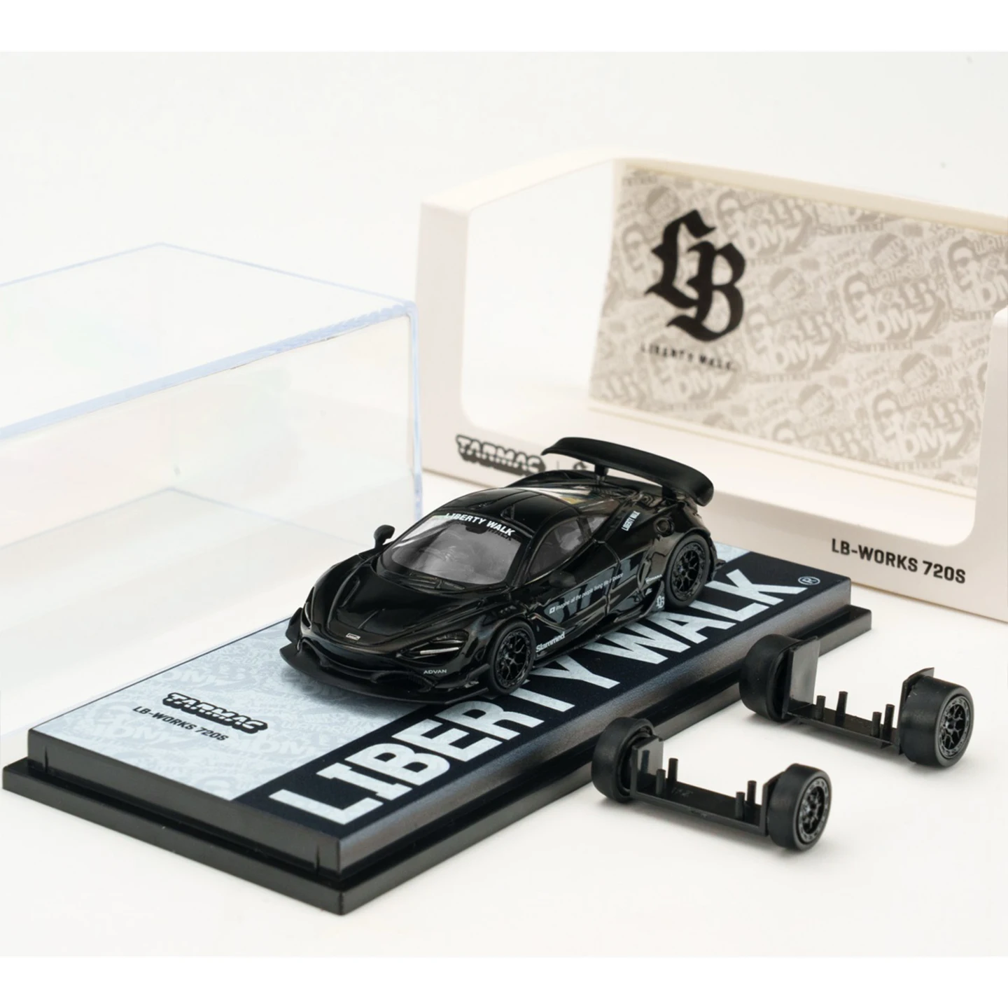 Tarmac 1/64 LB-WORKS 720S Black T64-106-BK Diecast Model Car Collection Limited Edition Alloy