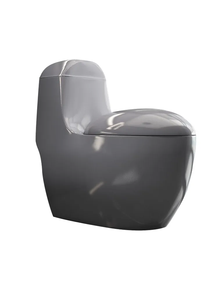 New Creative Personality Simple Gray Household Flush Siphon Egg-shaped Anti-odor Black Toilet