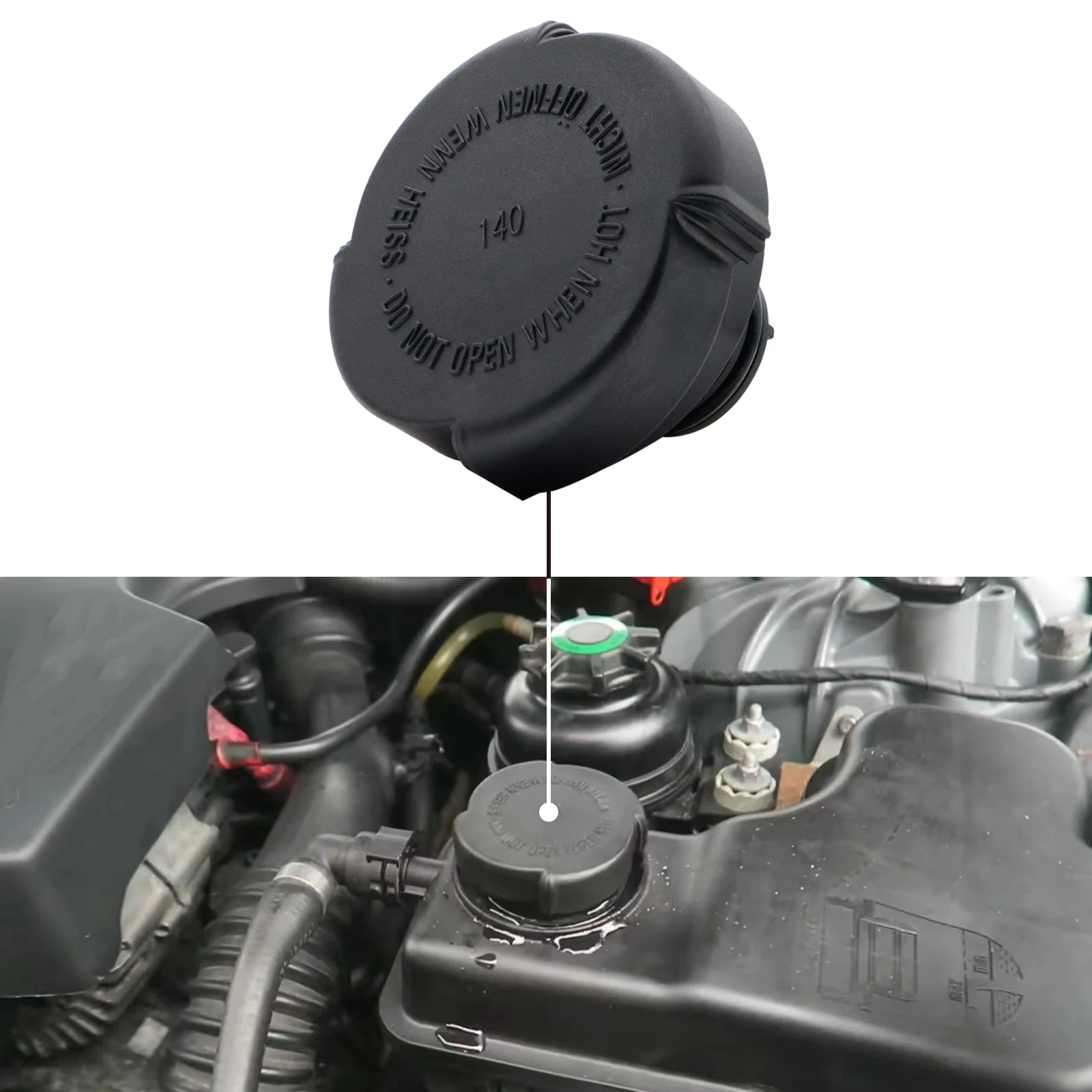 New Radiator Expansion Tank Cap Cover 1.4 Bar For BMW 3 5 6 7 Series X3 X5 E36 E30 E39 E46 E60 E39 E65 17111742232 Replacement