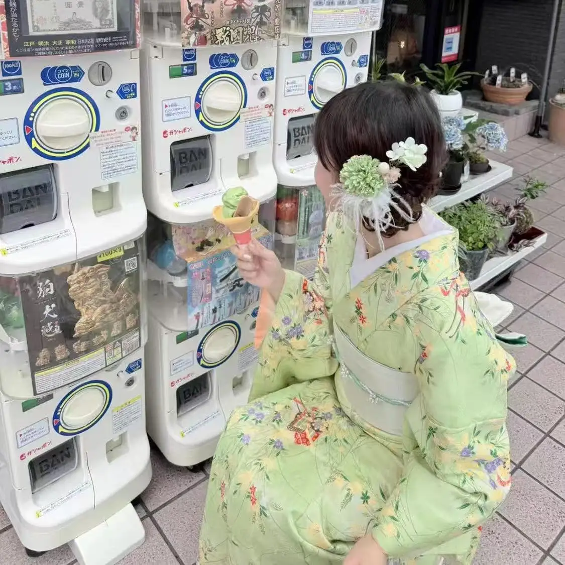 アップグレードされたグリーン着物女性の伝統的な日本の服夏のビーチパーティーバスローブカーニバルイベントコスプレ衣装ローブ