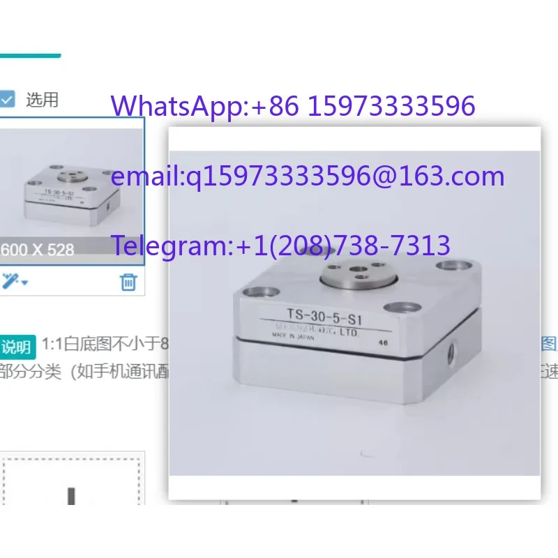 Thin Single Action Cylinder TS-30-5-S1 Compact Pneumatic Cylinder for Industrial Automation Equipment