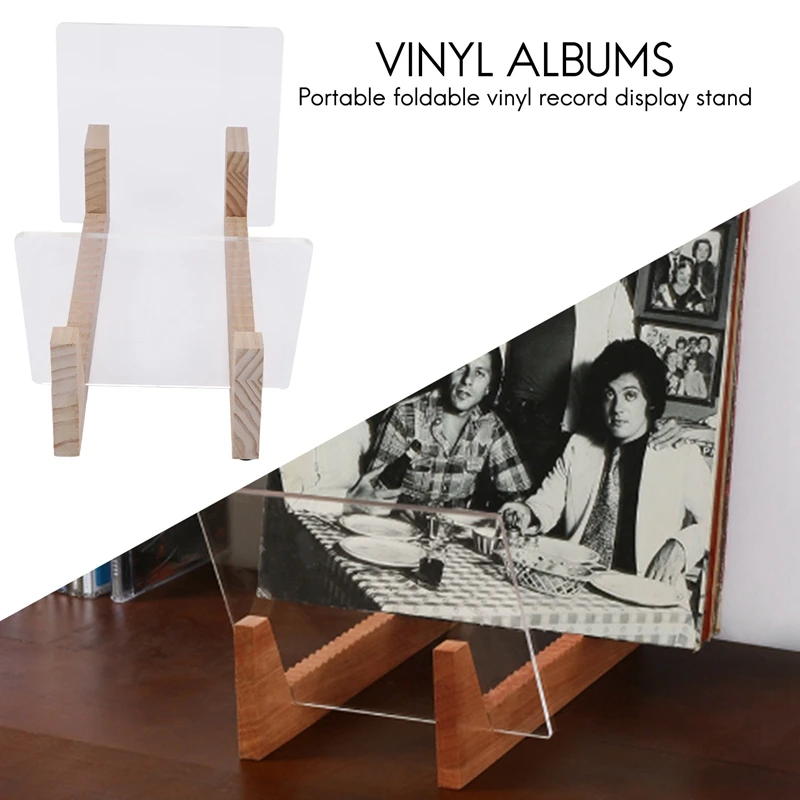 Vinyl Record Storage Holder,Acrylic Ends,Display Your Singles And Lps In This Modern Portable Rack Unit