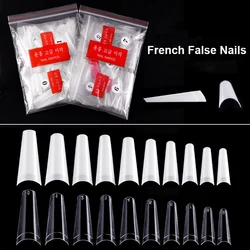 500pcs/Bag French False Nails Nature Transparent Press On Acrylic Nails Half Cover Nail Art Decoration Extension Fake Nail