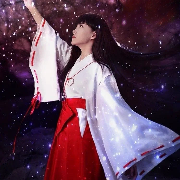 Anime kompletter Satz von Inuyasha Cosplay Kostüme Kimono Anime japanische Hexen kostüm Requisiten
