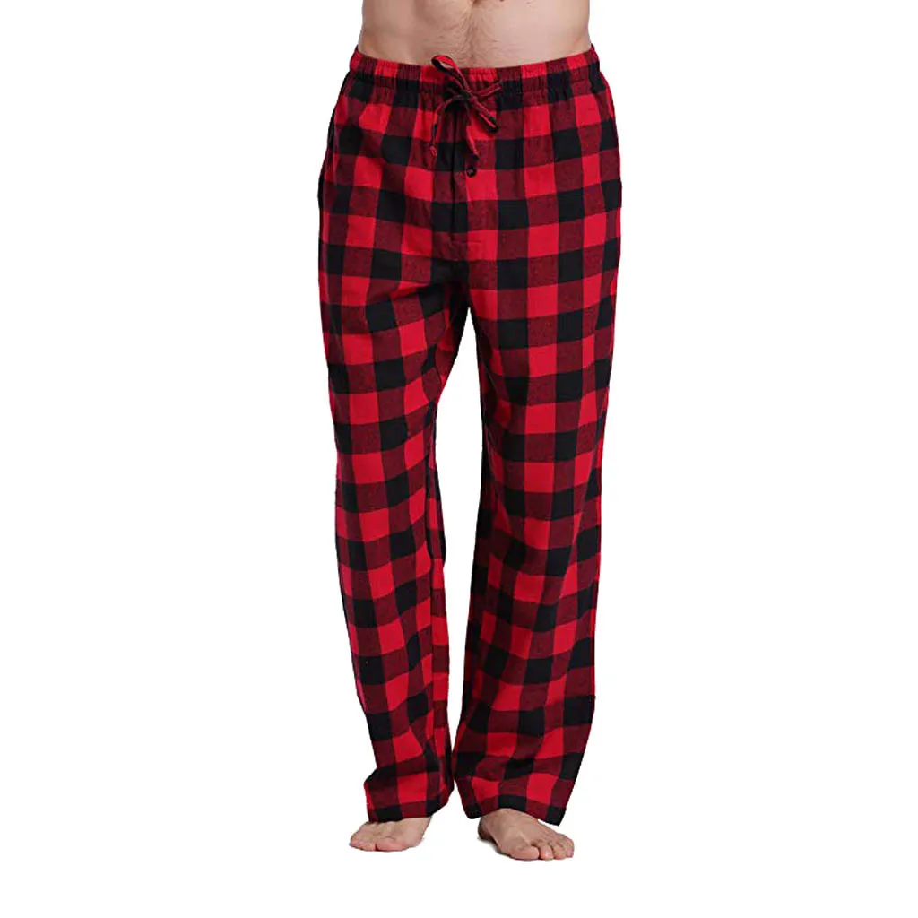 

Pantalon Y2k Men's Casual Pants Elastic Plaid Comfortable 2024 spring autumn Pajama Pants With Loose Drawstring Wide Leg Pant