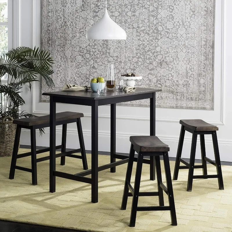 Home Collection Haley Set da Pub 4 pezzi, nero/marrone