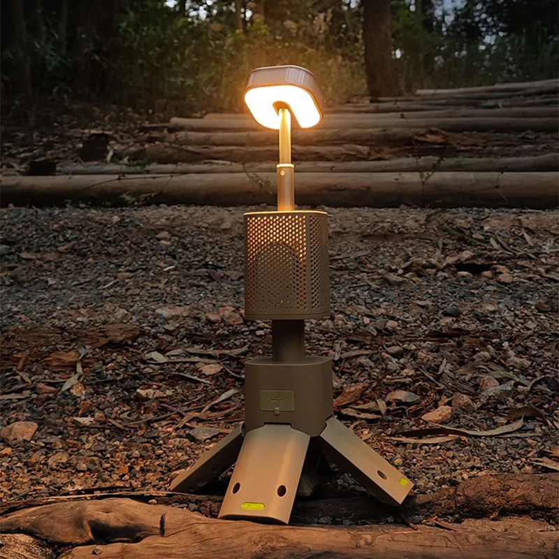 VOLODYMYR Telescopico LED Luce da campeggio Faro portatile Altoparlante Bluetooth 14000mAh Torcia esterna impermeabile magnetica