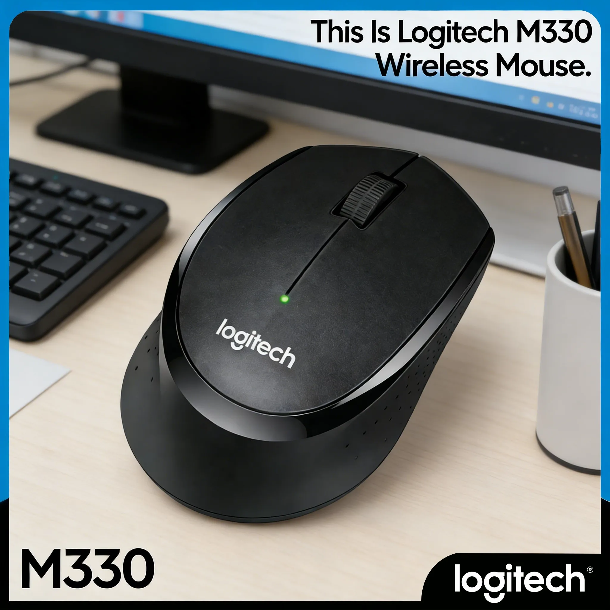 

M330 Anti-Slip Wireless Mouse Matte Finish Right-Hand Comfort Grip