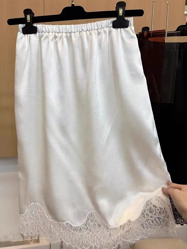 

Faionable High Waist A-Line Skirt Women's Lace Trimmed Wrap around Skirt Ele Commute Sle f Body Skirt