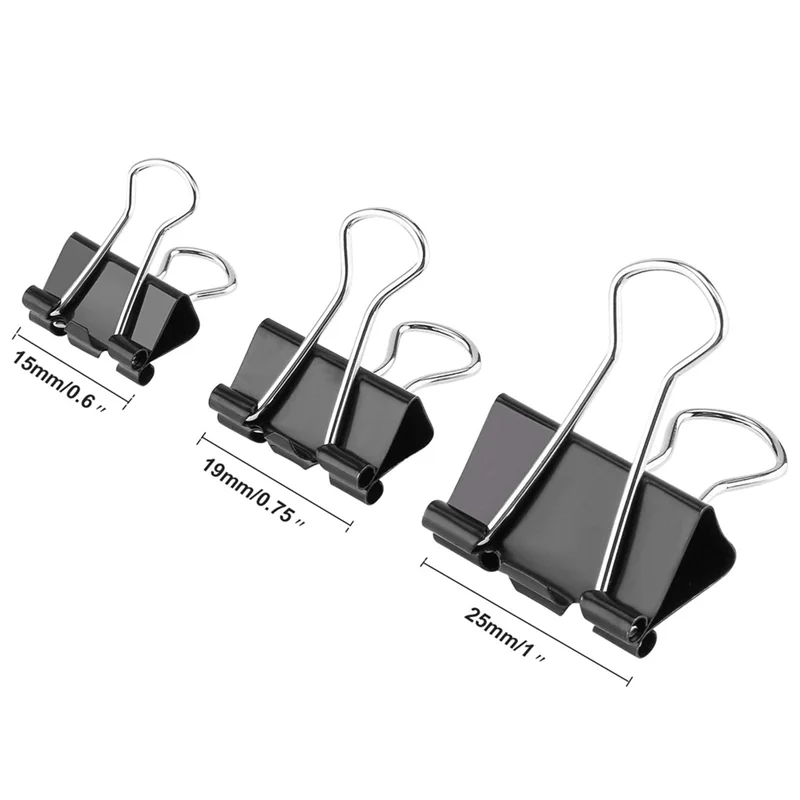 مشابك ورق مشبك ورق متنوعة 300 عدد حجم مختلط مع صندوق للمكتب والمدرسة والمنزل المشبك لأظرف الكمبيوتر المحمول