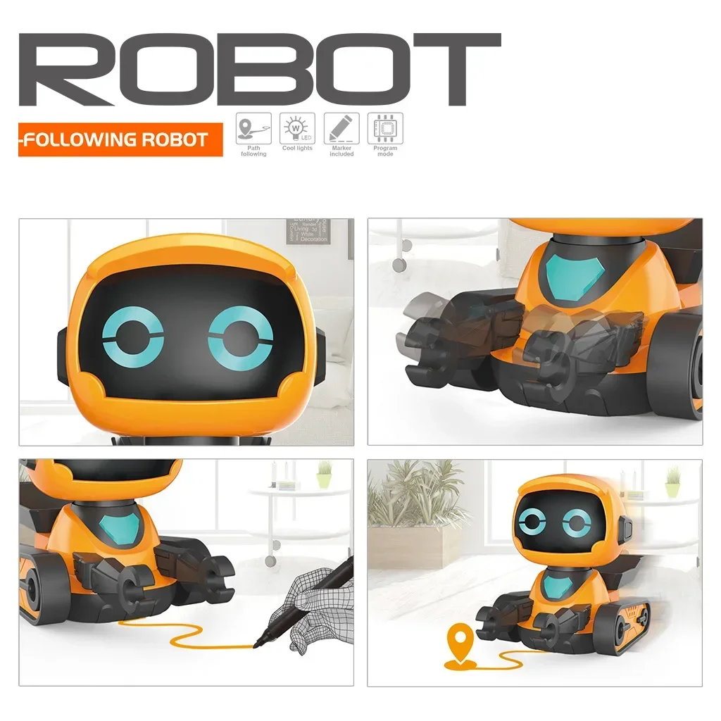 Smart Line-Tracking Robot Toy with Sound Effects Interactive Educational Robot for Kids' STEM Holiday Gifts