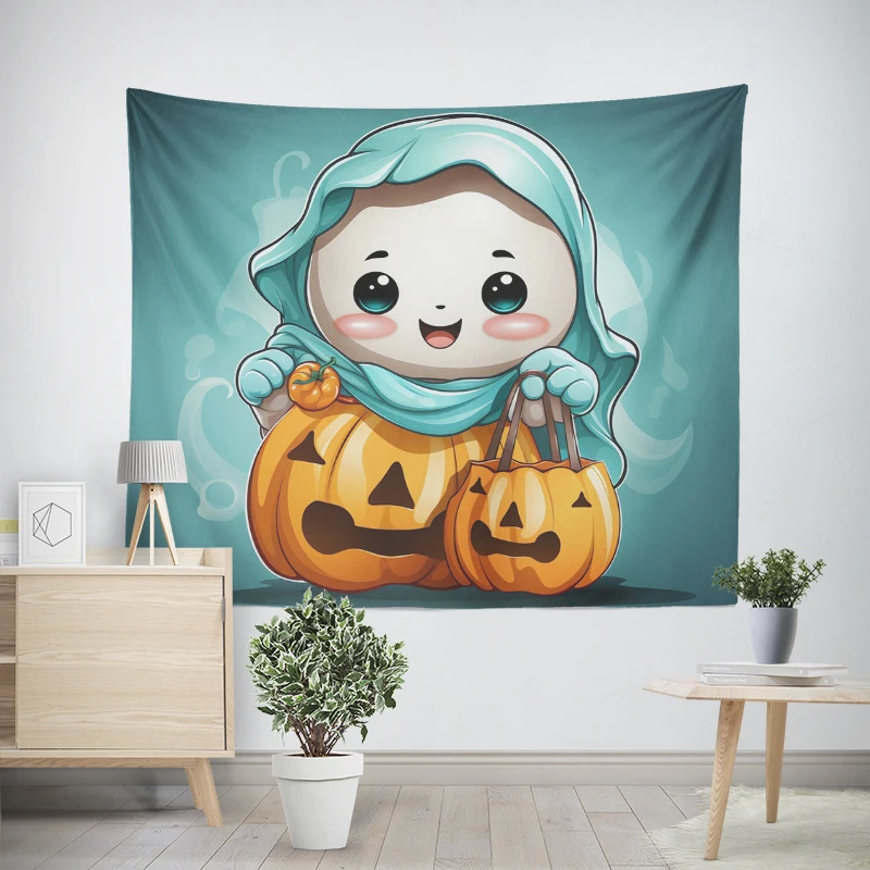 Tapiz de pared de tela grande para decoración del hogar, decoración moderna para habitación, arte estético para dormitorio, Halloween, Otoño, divertido