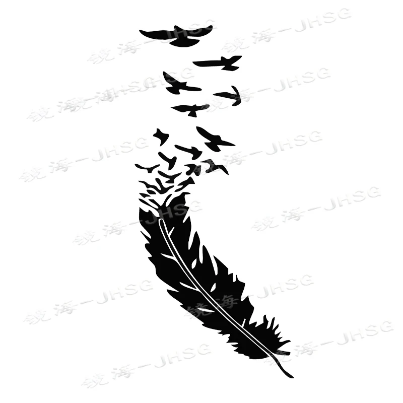 

Fun Car Stickers, Fashionable Feather Bird Decoration, Car Doors and Windows, Motorcycle Exterior Accessories, Waterproof Vinyl