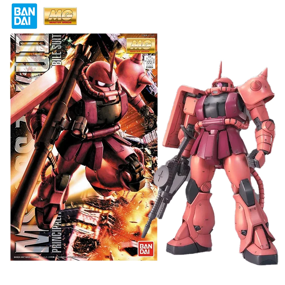 

Bandai оригинальная модель MG 1/100 MS-06S Zaku 2, модель командира, сборные фигурки на день рождения, игрушки для детей