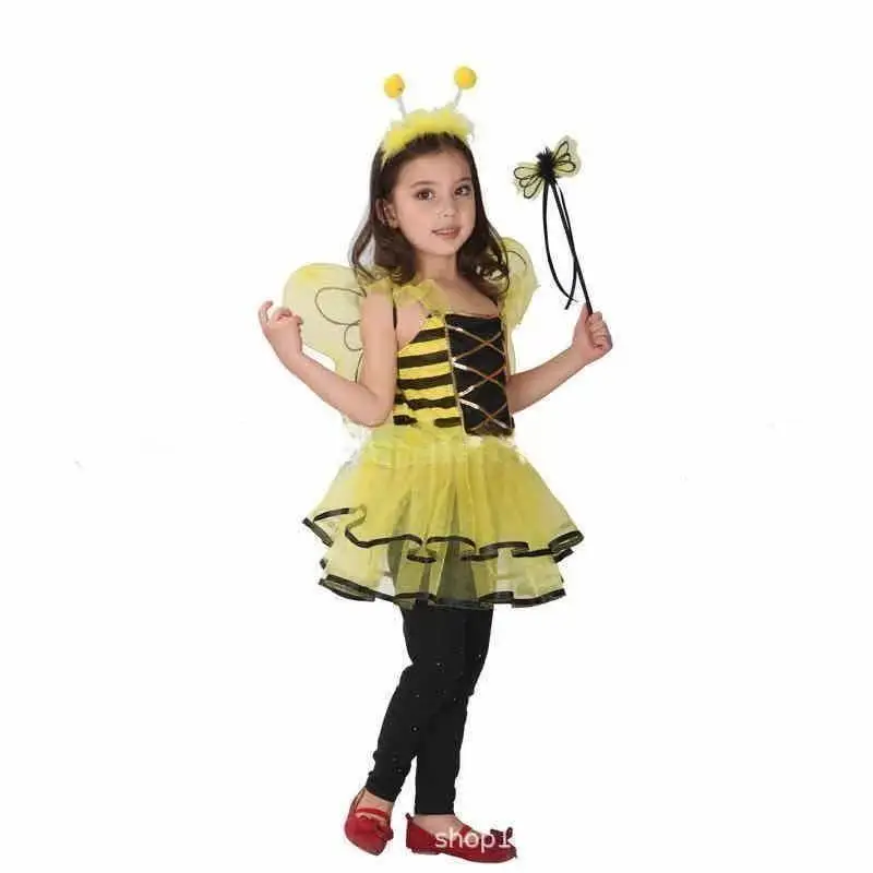 Girls Carnival Vampire Forest Fairy Elf Dress Up Bee fairy Cosplay Costume Child's Noble Clothing Kids Costumes Halloween