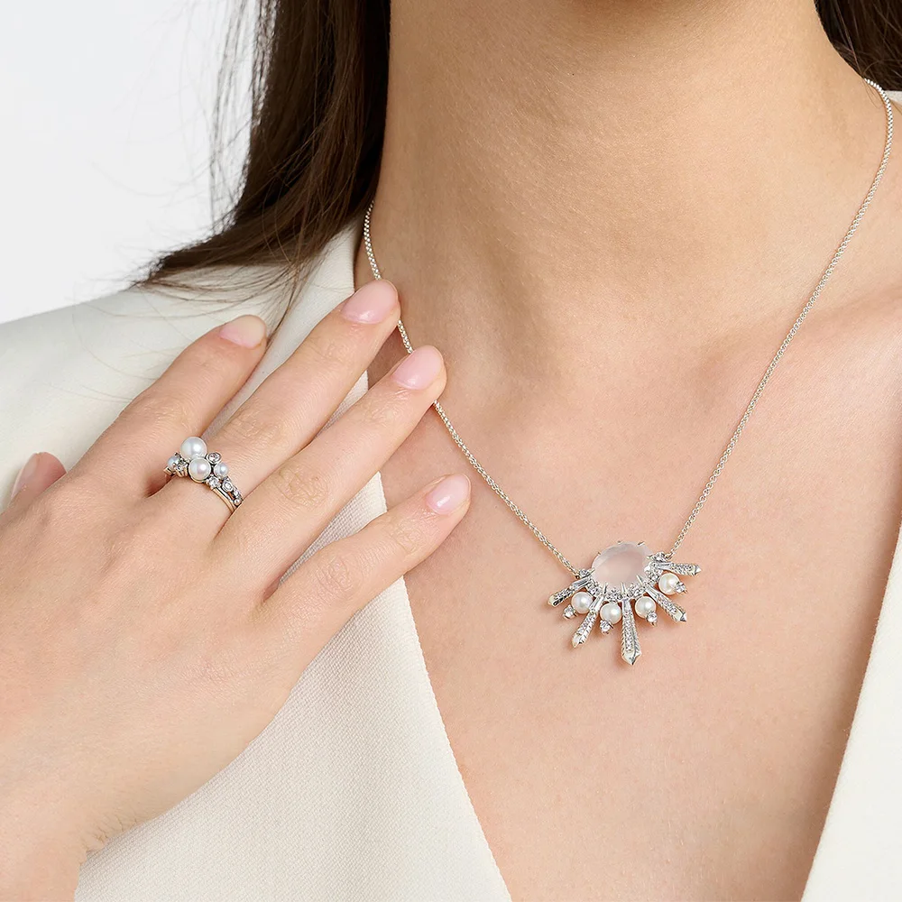 

Женский комплект из колье и кольца, из серебра 925 пробы