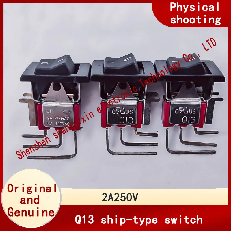 Original Q13 vertical side-bend 3-pin 2-position toggle switch with a lifting plate, 2A250V