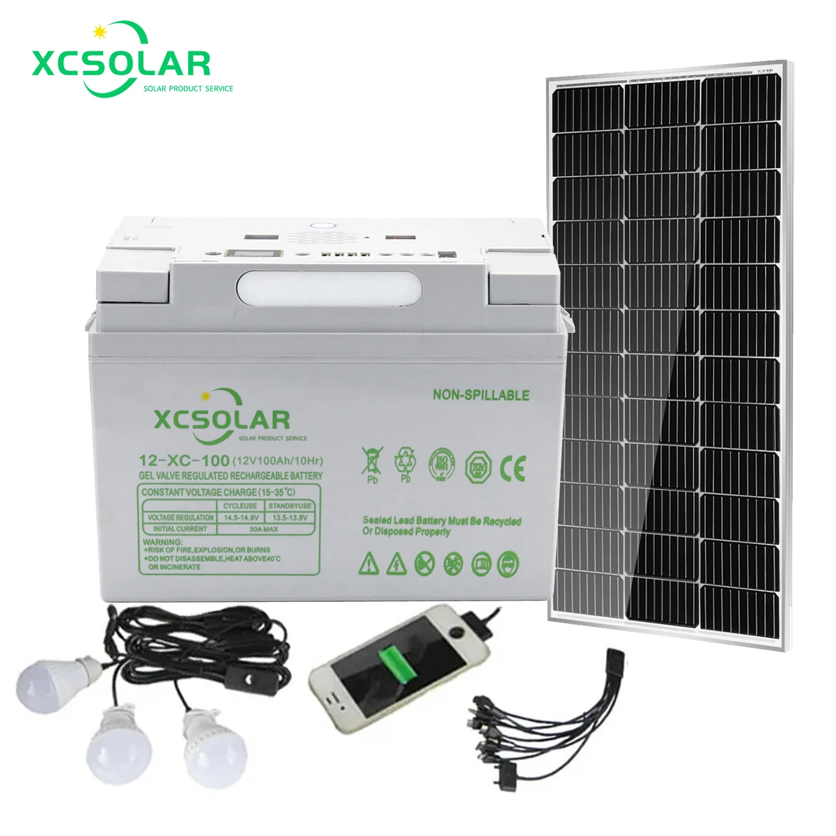 XC SOLAR Off Grid Solar Panel & Power Bank Station Kit 500W 1KW 2KW 220V Portable Power Station Power Bank Supply Station