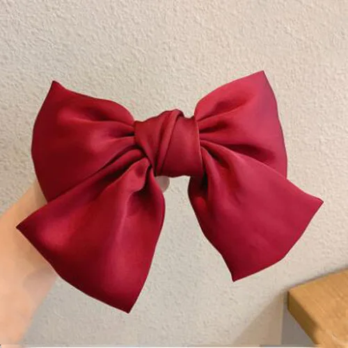 Fashion Festive Red Bow Scrunchies Hairpin for Women Christmas New Year Elastic Hair Bands Scrunchy Clip Pin Hair Accessories