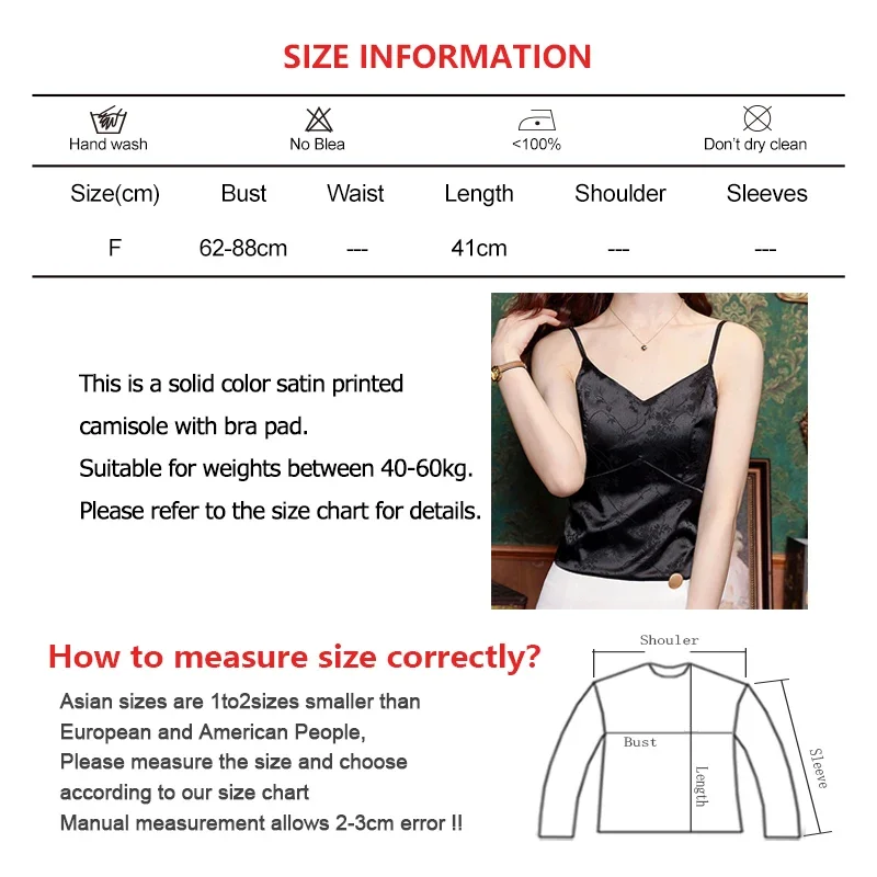 Summer Women Satin Printed Vintage Tank Top V-neck Solid Worn Outside Camisole With Bra Pad Sexy Inner Layer Sleeveless Crop Top