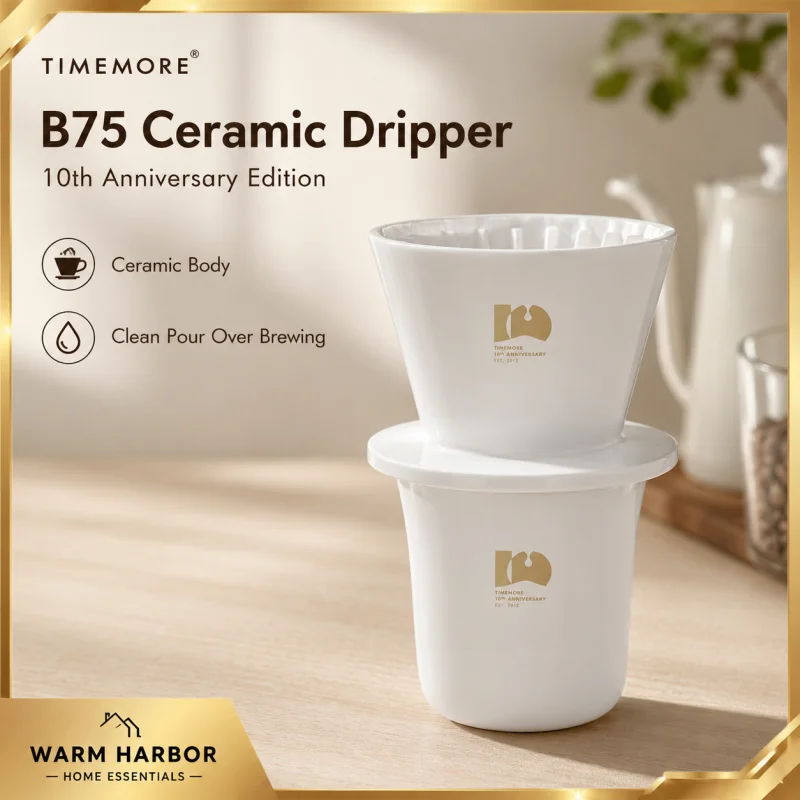 Timemore 10Th Anniversary B75 Ceramic Coffee Dripper Coffee Tasting Cup Pour Over Hand Brew Equipment For Home Cafe Office