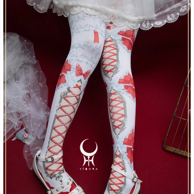 Japanese Style Original Design Animal Print Lolita Women's Hosiery 2025 Autumn New Sweet Cool Cute Y2k Versatile Tights Ladies