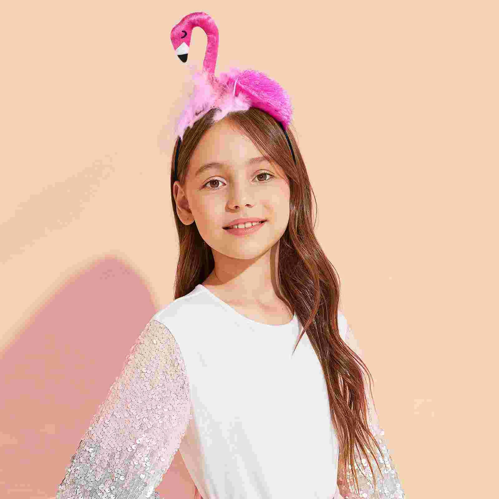 Makeup Headband Children's Party Headwear Headbands for Girls Hair Accessories Headgear Flamingo Decor Supplies Costume Pool