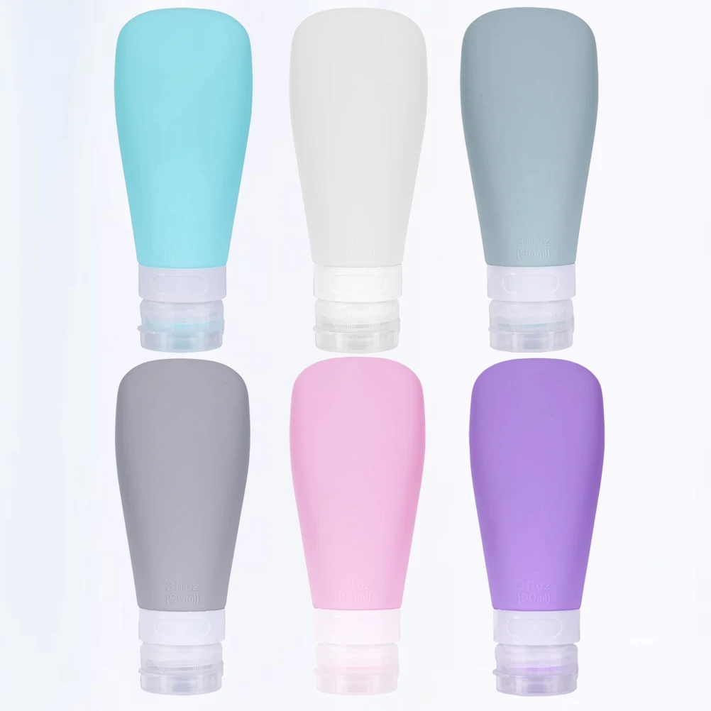 

6 Pcs Bottle Set Mini Travel Containers Glass Bottles Cream Plastic with Lids Small Light