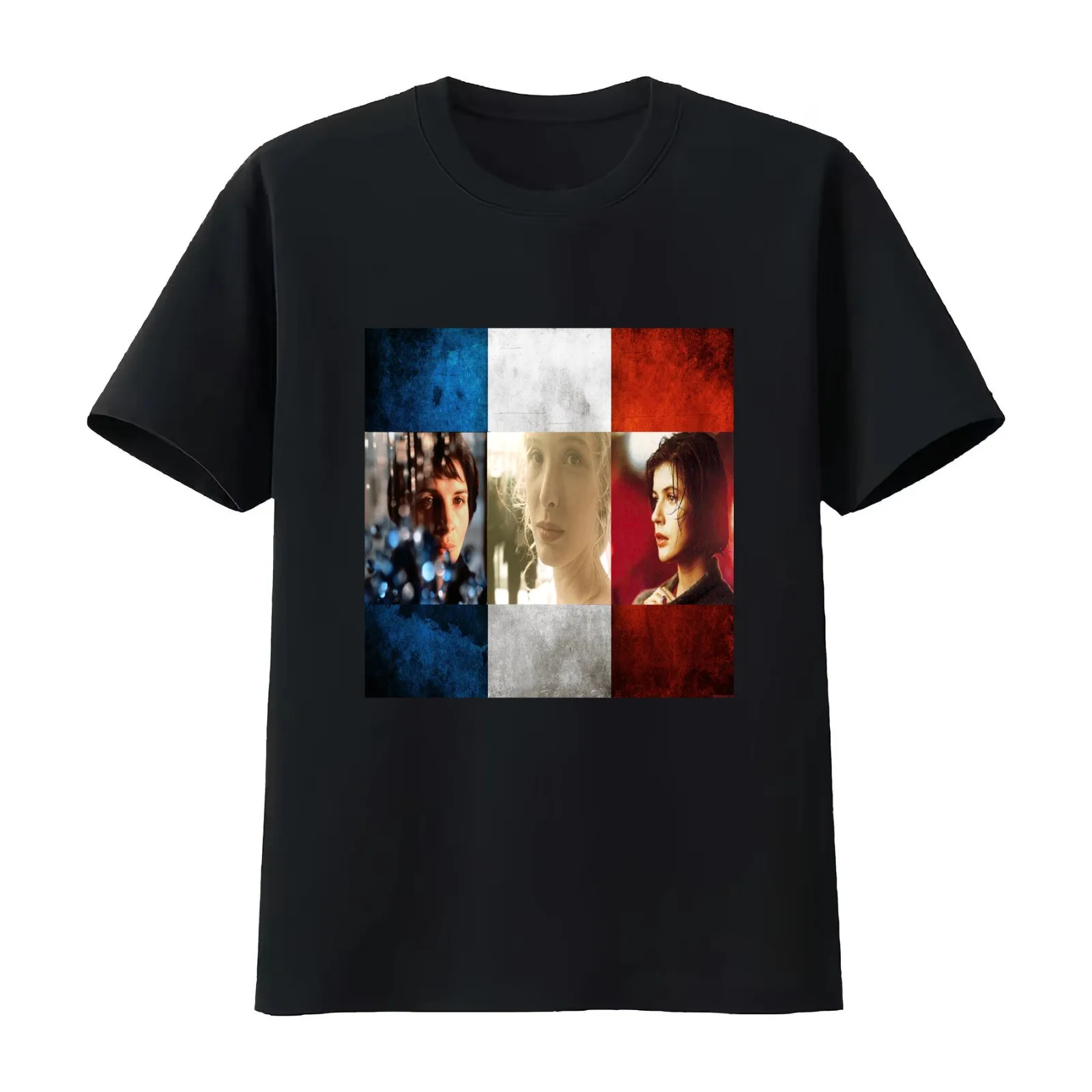 Three Colors Trilogy T-Shirt Summer Casual Cotton Tee Oversized Streetwear Tops Vintage Graphic Print Loose Fit Short Sleeve