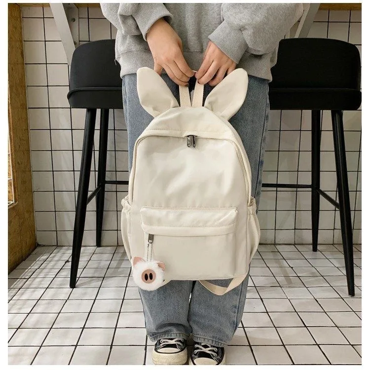 Cute Backpack for Girls High School Leisure Double Shoulder Bag Large Capacity New Model Korean Style Nylon Material Teenage