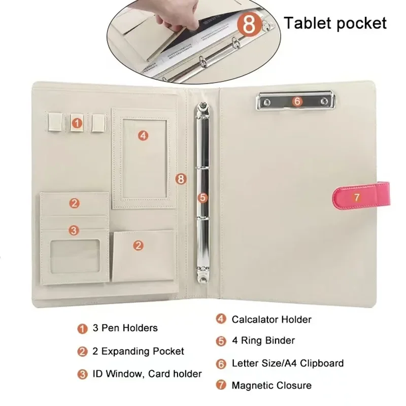 

Деловой держатель на молнии с отдельной застежкой и футляром для документов, лист, папка для карточек, органайзер из искусственной кожи