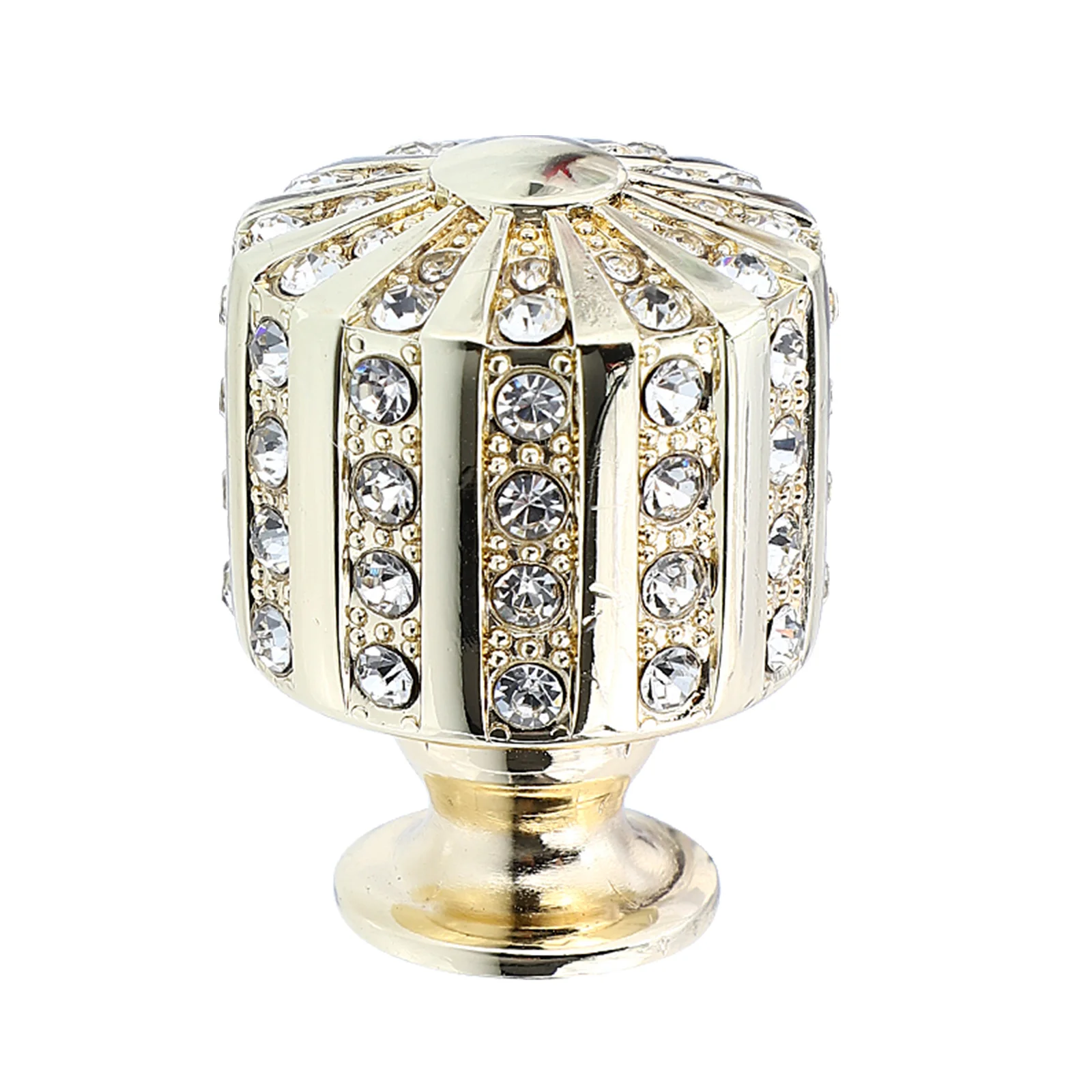 

1Pcs Gold Cylinder Crystal Diamond Single Hole Handle Delicate Cabinet Knob Wardrobe Drawer Door Pull Cabinet Knob