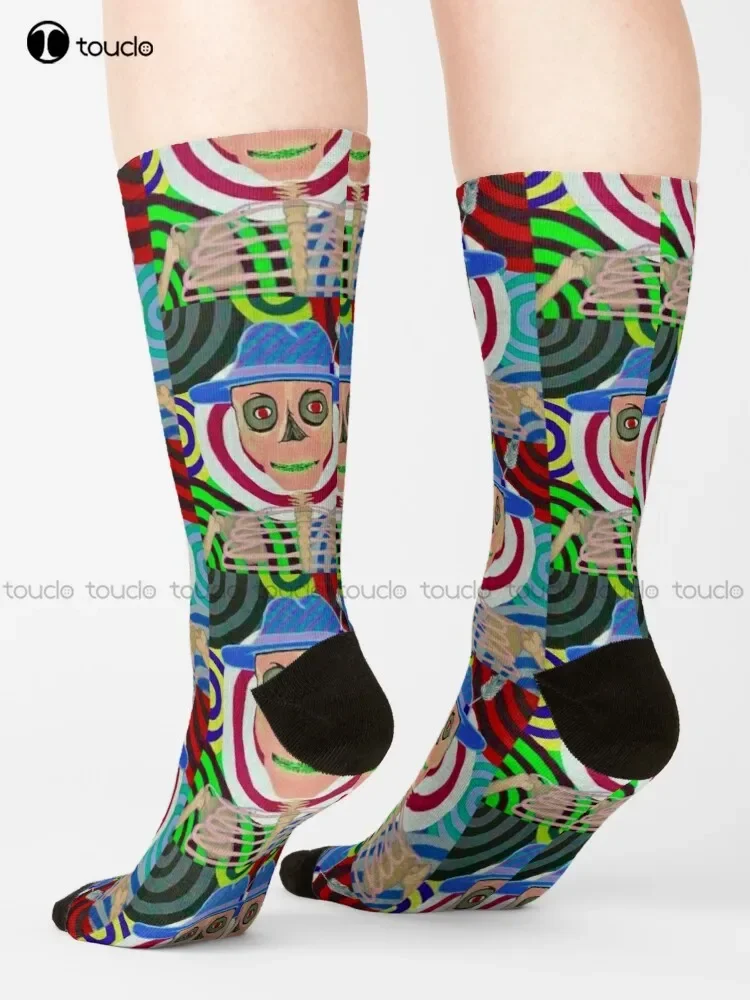 Bones Socks Halloween Women Crew Socks 360° Digital Print Custom Gift Christmas New Year Gift Creative Funny Socks Halloween New