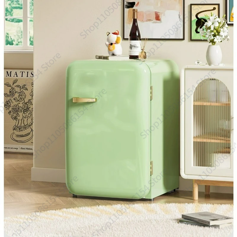 

Retro refrigerator 107L frozen refrigerated small high value single door home silent Internet celebrity energy saving