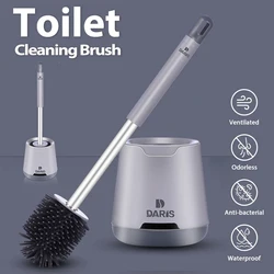 Long Handle Toilet Cleaning Brush Silicone Toilet Brushes for BathroomToilet Cleaning Brush Bendable Silicone Brush Head