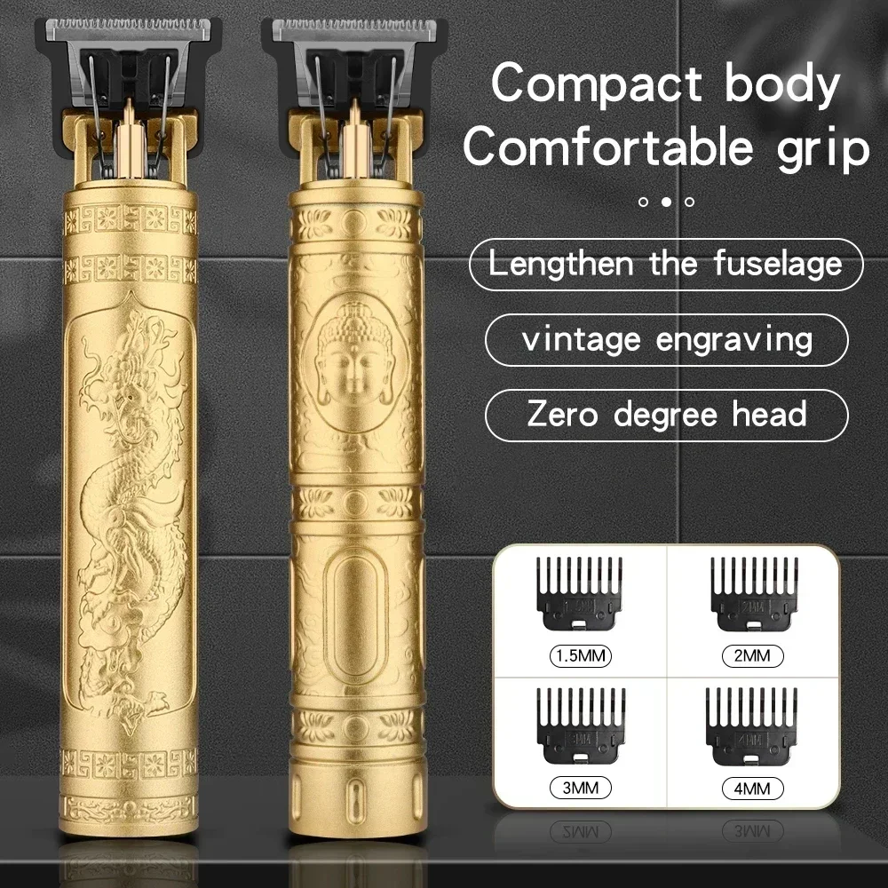 Vintage T9 Electric Hair Cutting Machine Hair Clipper Professional Men Shaver Rechargeable Barber Trimmer for Men Dragon Buddha