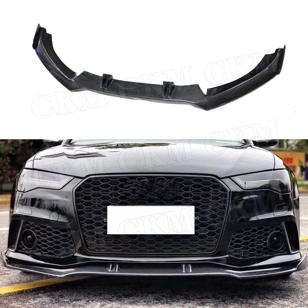 

Carbon Fiber Front Lip Chin Spoiler For Audi A6 RS6 2012-2016 FRP Car Bumper Extension Lip Shovel Car Styling