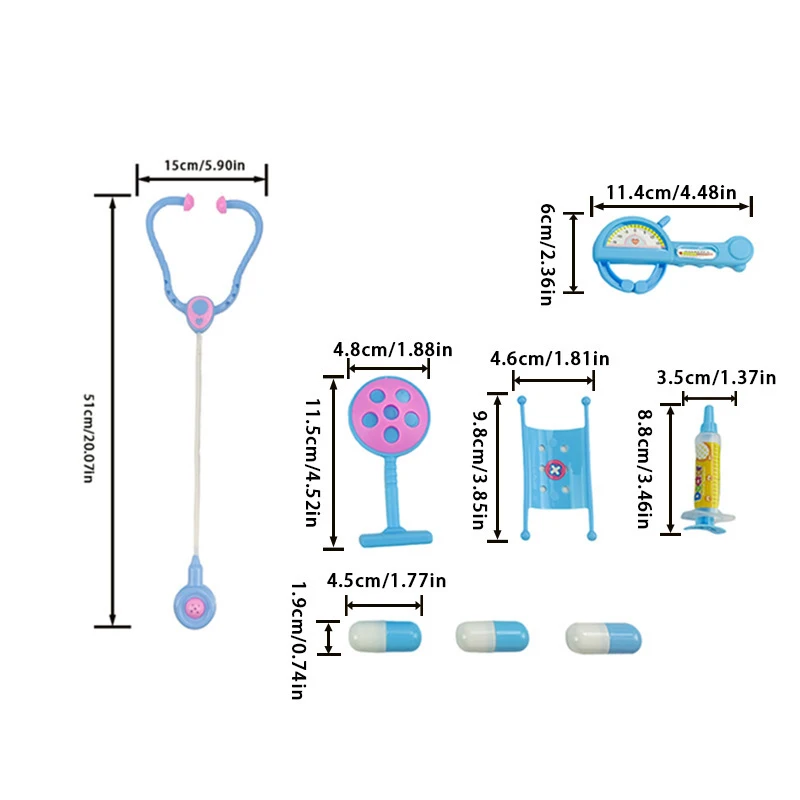 مجموعة اللعب الطبية الواقعية للأطفال - لعبة زي الطبيب مع حقيبة سفر وسماعة الطبيب والضمادات والأدوات الطبية للخيال #2